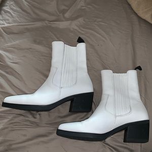 **Ivory Moto Leather Boot**